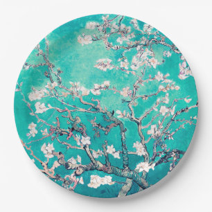 Prato De Papel Van Gogh Almond Blossoms Turquoise
