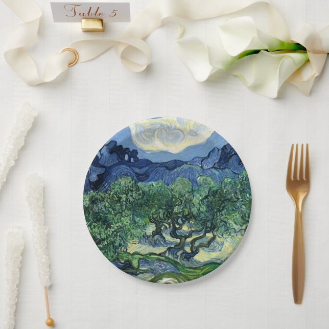 Prato De Papel Van Gogh As Oliveiras Pintura Paisagem (Casamento)