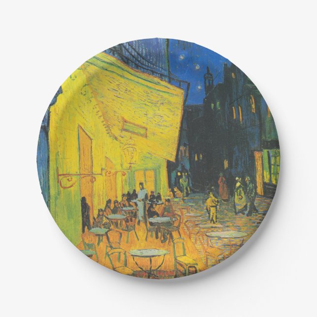 Prato De Papel Van Gogh Cafe Terrace Street Scene (Frente)