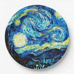 Prato De Papel Van Gogh - Noite Estrelada, famosa pintura