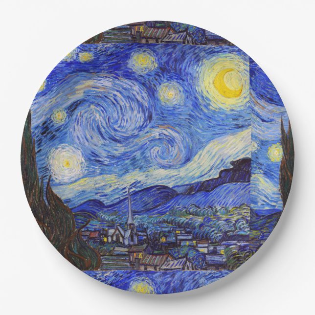 Prato De Papel Van Gogh , “Starry Night” (Frente)