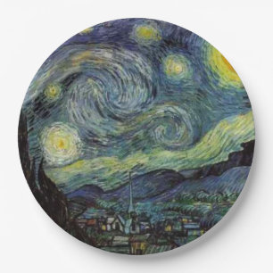 Prato De Papel Van Gogh Starry Night