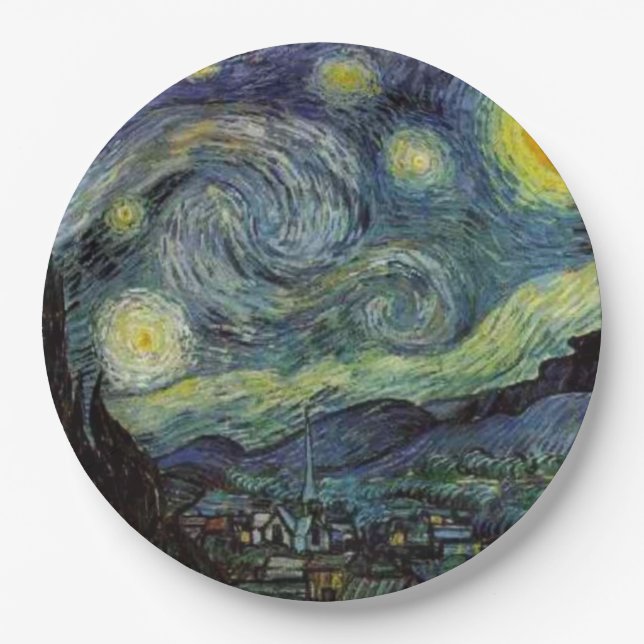Prato De Papel Van Gogh Starry Night (Frente)