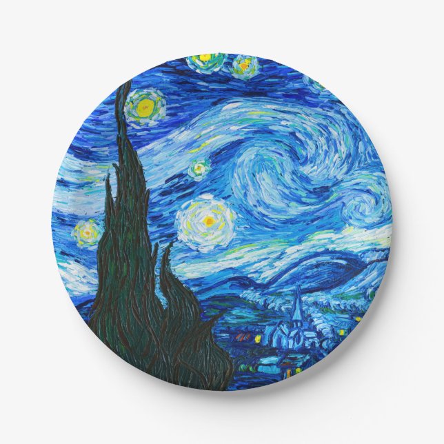 Prato De Papel Van Gogh Starry Night (Frente)