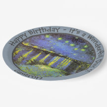 Van Gogh Starry Night sobre os itens do partido Rh