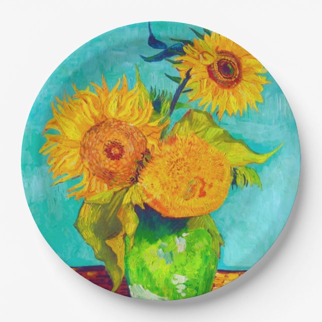Prato De Papel Van Gogh Sunflower (Frente)