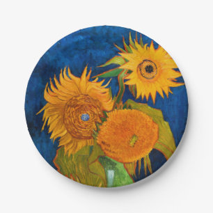 Prato De Papel Van Gogh Sunflower