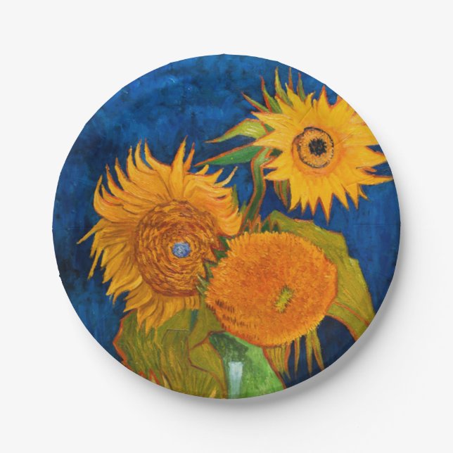 Prato De Papel Van Gogh Sunflower (Frente)