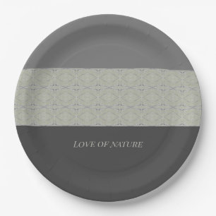 Prato De Papel Variedade De Cinza Com Verde Suave