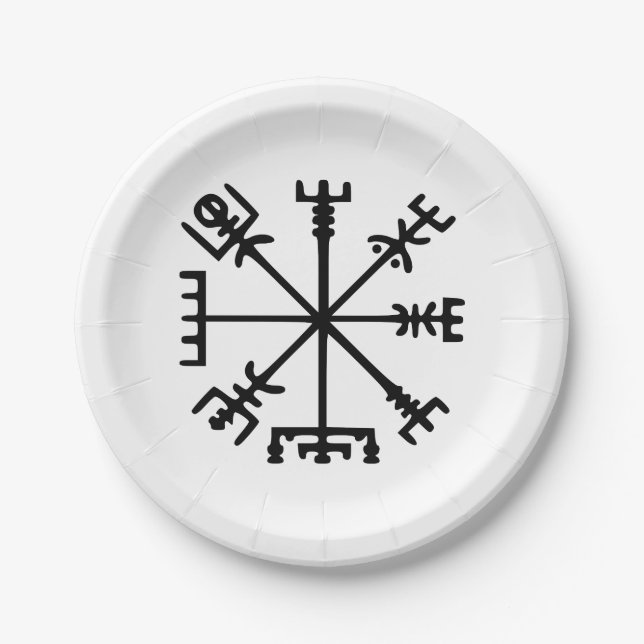 Prato De Papel Vegvísir (Viking Compass) (Frente)