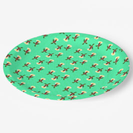 Prato De Papel Vela borgonha com Xmas Holly