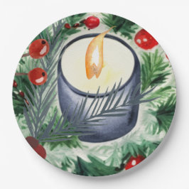 Prato De Papel Vela de Natal