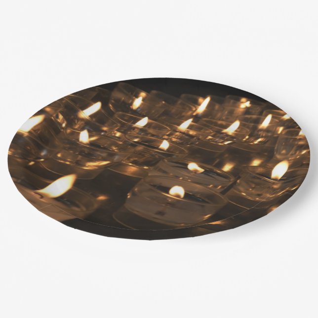 Prato De Papel Velas de luz de fogo românticas (Inclinado)