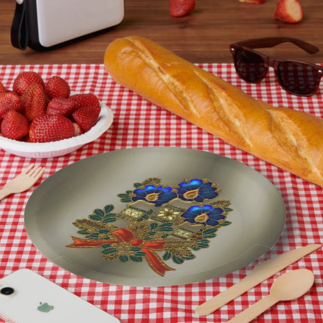 Prato De Papel Velas de Natal (Piquenique)