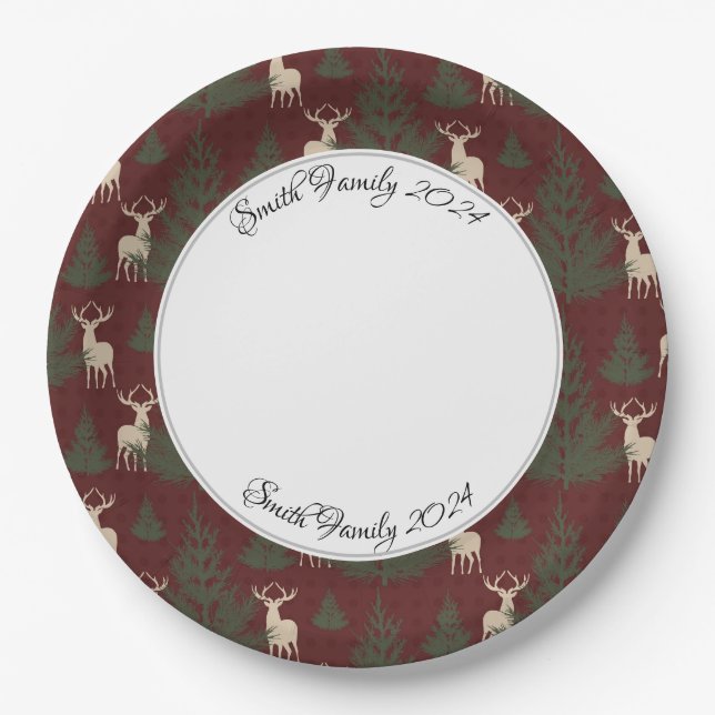 Prato De Papel Vendedor de Natal Personalizado (Frente)