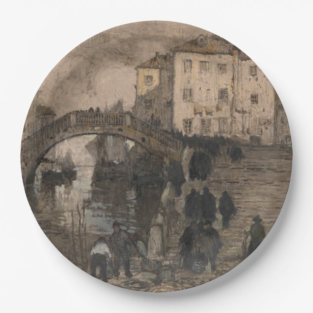 Prato De Papel Veneza, Itália (Paisagem Veneziana Vintage) (Frente)