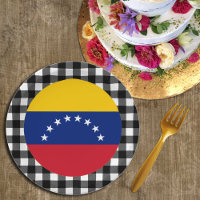 Venezuela Plate, xadrez de búfalo e bandeira venez