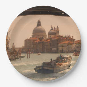 Prato De Papel Venice Itália Grande Canal Vintage