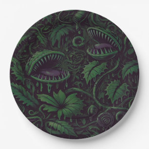 Prato De Papel Venus Flytrap Verde Festa de Halloween de Slime 