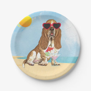 Prato De Papel Verão Basset Hound