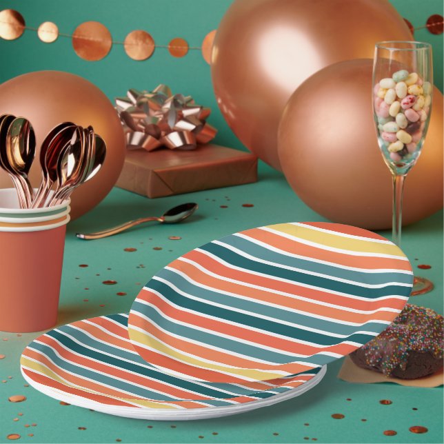 Prato De Papel Verão de 77 Stripes (Múltiplo)