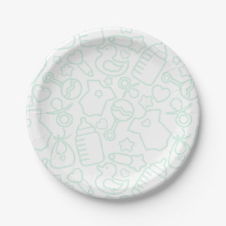Prato De Papel Verde-branco-suave