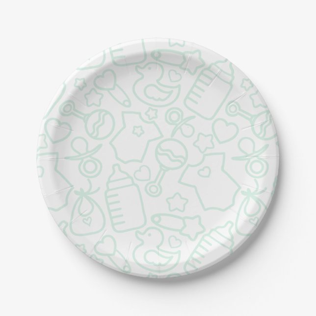 Prato De Papel Verde-branco-suave (Frente)