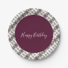 Prato De Papel Verde Brilhante E Branco