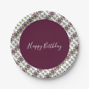 Prato De Papel Verde Brilhante E Branco