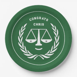 Prato De Papel Verde de Graduação na Faculdade de Direito