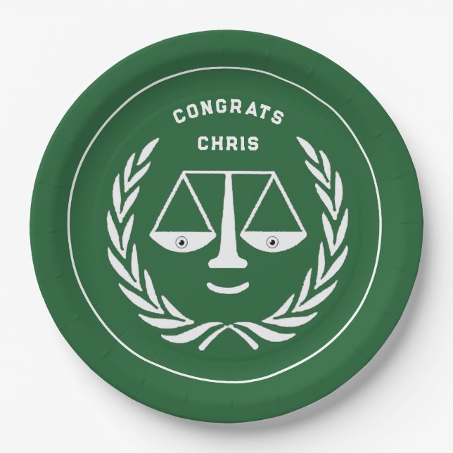 Prato De Papel Verde de Graduação na Faculdade de Direito (Frente)