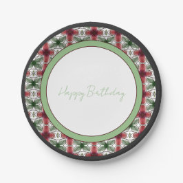 Prato De Papel Verde E Preto