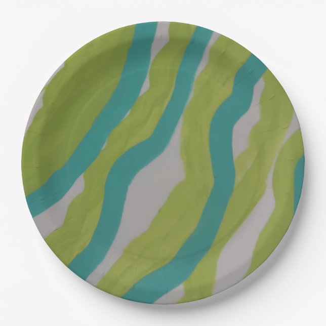Prato De Papel Verde e Turquesa Strike (Frente)