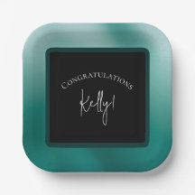 Prato de Papel Verde Enevoado