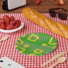 Prato De Papel Verde geométrico