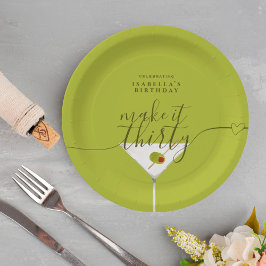 Prato De Papel Verde Martini Faz 3aniversário de 30 anos