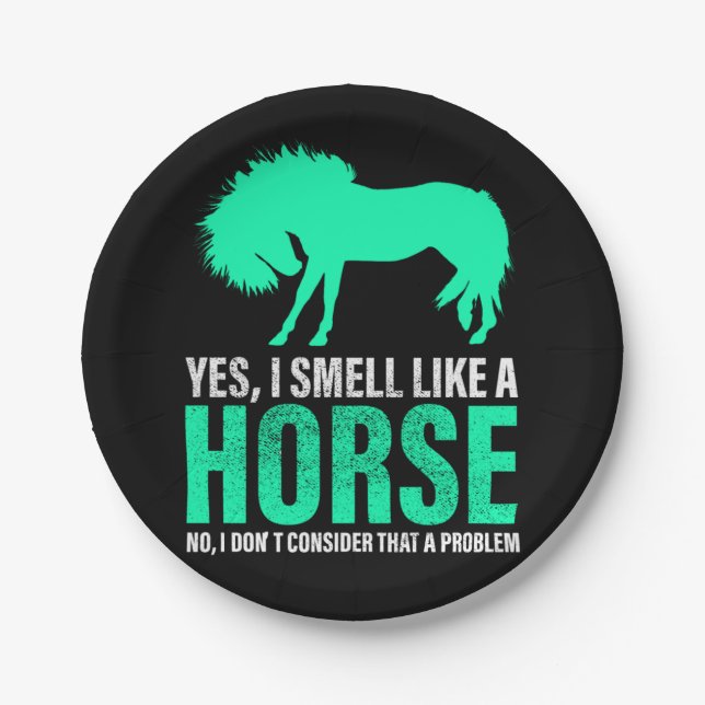 Prato De Papel Verde Sim Eu Cheiro Como Um Cavalo (Frente)