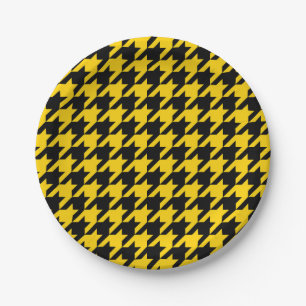 Prato De Papel Verificação de som preto amarelo