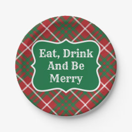 Prato De Papel Verificação Vermelha e Verde