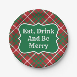 Prato De Papel Verificação Vermelha e Verde