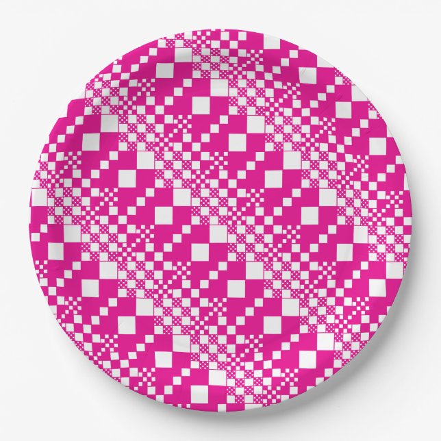 Prato De Papel Verificados, controlos em magenta e branco (Frente)