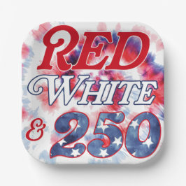 Prato De Papel Vermelho Branco & 250