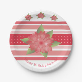 Prato De Papel Vermelho E Rosa