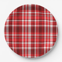 Vermelho Festivo e Xadrez Branco