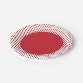 Prato De Papel Vermelho Striped