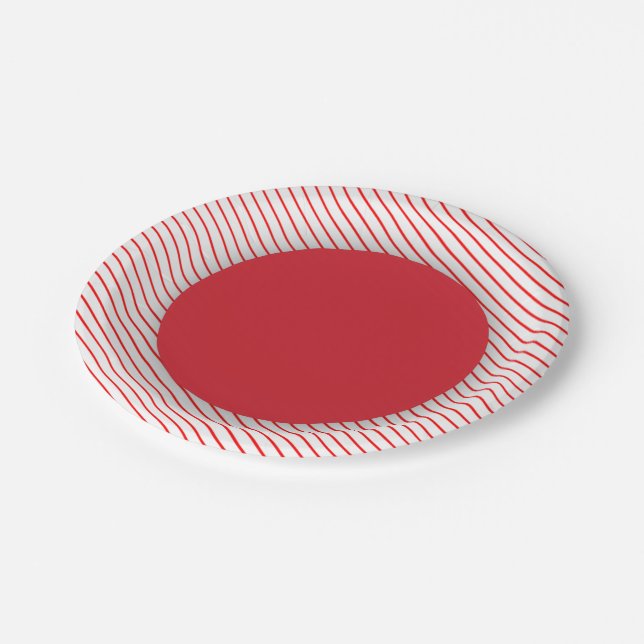 Prato De Papel Vermelho Striped (Inclinado)