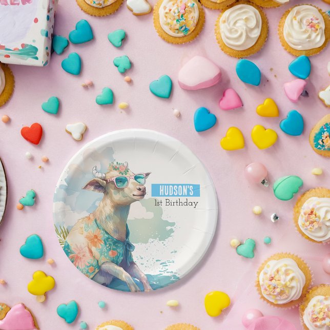 Prato De Papel Verões de Verão - Caprinos - Festa de aniversário  (Criador carregado)