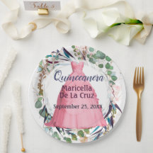 Vestido Rosa Elegante Quinceañera Personalizado