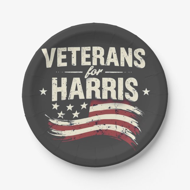 Prato De Papel Veterano para Harris Kamala Harris Exército Eleiçã (Frente)