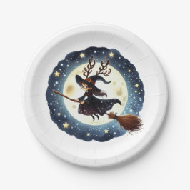 Prato de Papel Viagem da Bruxa Natalina